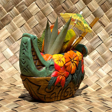 Load image into Gallery viewer, Tiki tOny's Flower Boat Canoe - Ceramic Tiki Mug - Limited Edition / Limited Time Pre-Order