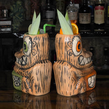 Load image into Gallery viewer, Tiki tOny's Enchanted Tiki Room Drummer ceramic Tiki Mug (Orange or Green), sculpted by Tiki tOny and Thor - Ready to Ship! (FREE SHIPPING in U.S.)