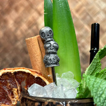 Load image into Gallery viewer, Tiki tOny's 'Best of Tiki' Sculpted Metal Swizzle Sticks - Set of Four (4) - Ready to Ship (FREE SHIPPING in U.S.)