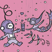 Load image into Gallery viewer, Diver Mermaid Valentine Pink Print