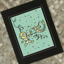 Load image into Gallery viewer, Diver Mermaid Valentine Print