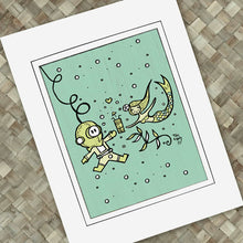 Load image into Gallery viewer, Diver Mermaid Valentine Print