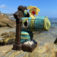 Load image into Gallery viewer, Tiki tOny&#39;s Hanging Toucan Tiki Mug (Blue-Green), sculpted by Thor - Ready to Ship!
