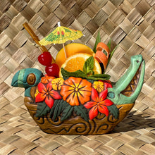 Load image into Gallery viewer, Tiki tOny&#39;s Flower Boat Canoe - Ceramic Tiki Mug - Limited Edition / Limited Time Pre-Order
