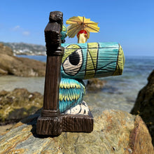 Load image into Gallery viewer, Tiki tOny&#39;s Hanging Toucan Tiki Mug (Blue-Green), sculpted by Thor - Ready to Ship!
