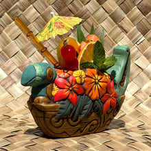 Load image into Gallery viewer, Tiki tOny&#39;s Flower Boat Canoe - Ceramic Tiki Mug - Limited Edition / Limited Time Pre-Order
