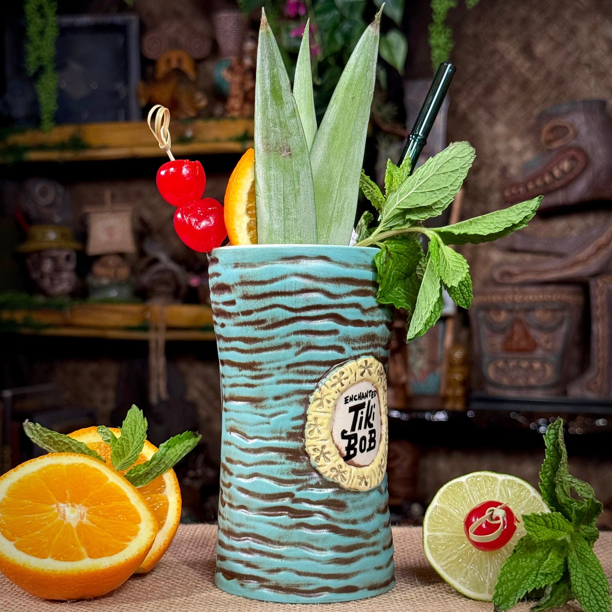 Tiki tOny's Enchanted Tiki Bob (Tahitian Terrace Teal) - Ceramic