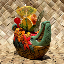 Load image into Gallery viewer, Tiki tOny&#39;s Flower Boat Canoe - Ceramic Tiki Mug - Limited Edition / Limited Time Pre-Order
