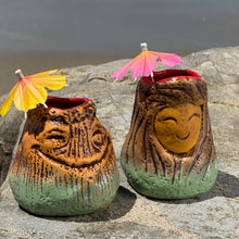 Load image into Gallery viewer, Tiki tOny's Magma Joe and Lava Flo Tiki Mug Set - Lava is in the Air Limited Edition · Ceramic Tiki Mug · Pre-Order
